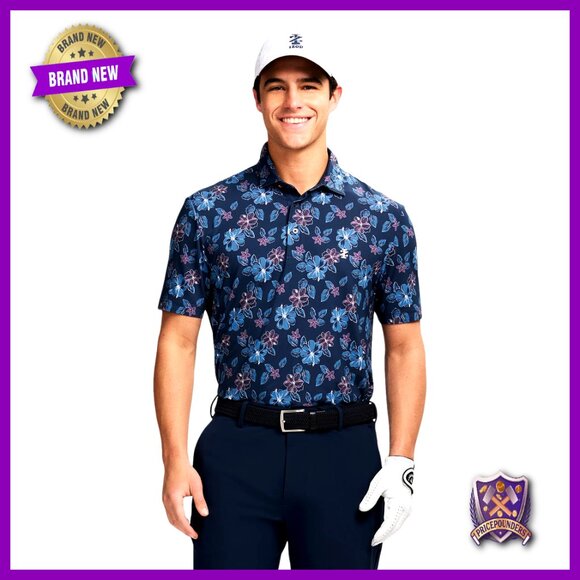 Men's Golf Polo with Moisture-Wicking Fabric and UPF Protection
